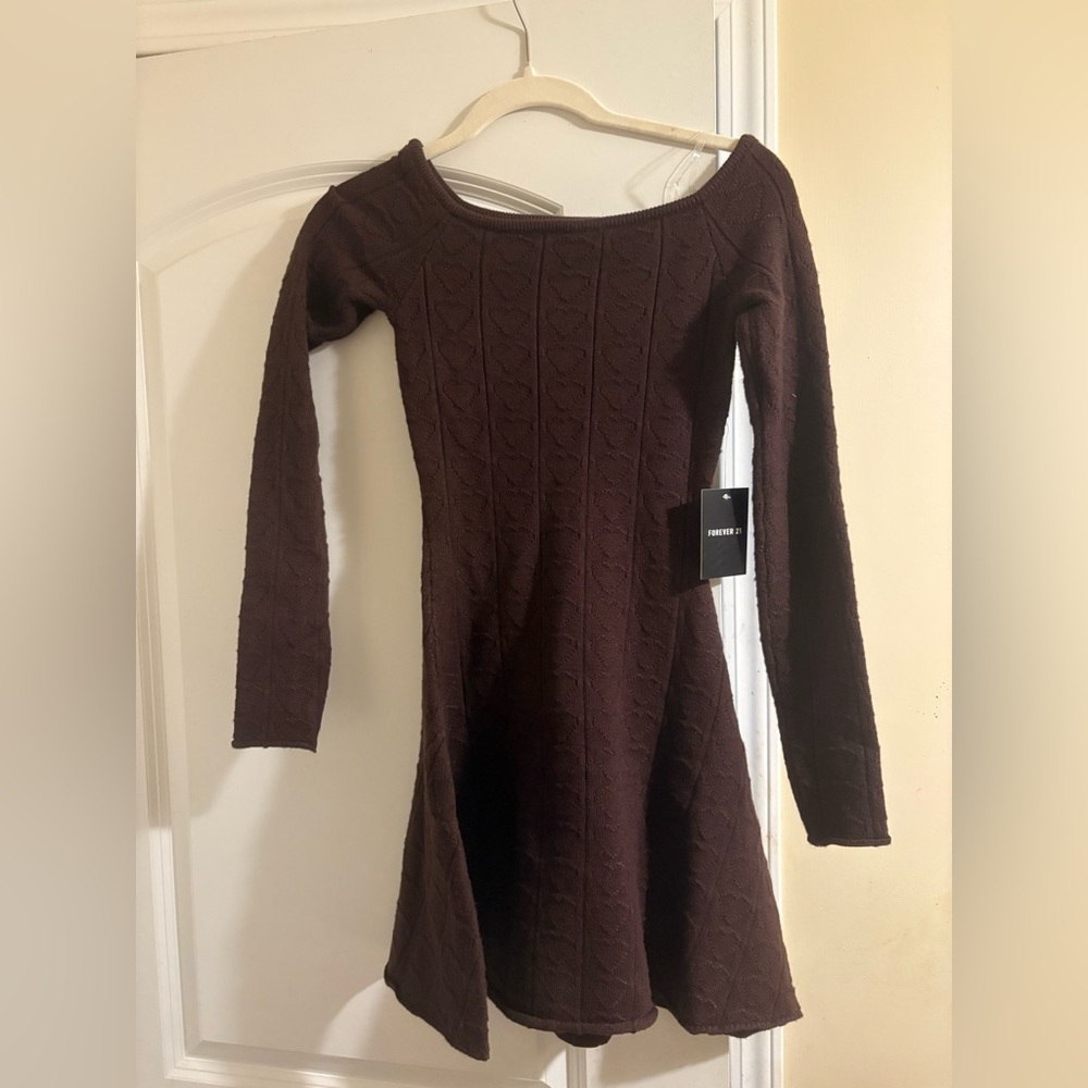 Brown sweater dress